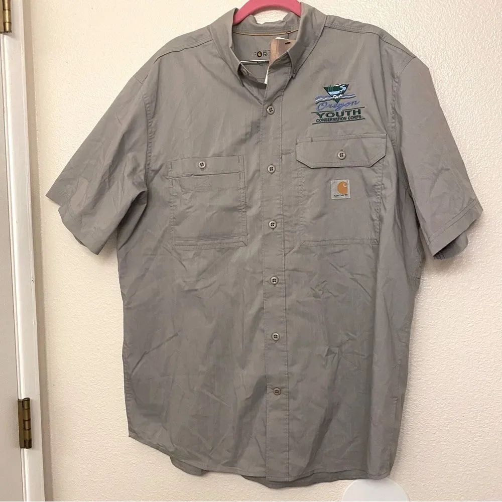 Carhartt Force Ridgefield gray Short Sleeve Shirt Oregon Youth Conservation L
